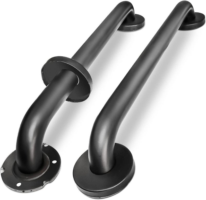Zoomerry Handicap Grab Bars, 2 Pack 24 Inch Shower Grab Bar for Seniors, 304 Stainless Steel ADA Grab Bars for Bathtubs and Showers, Toilet, Safety Shower Handles for Elderly, Disabled, Injury (Matte Black) - Image 1